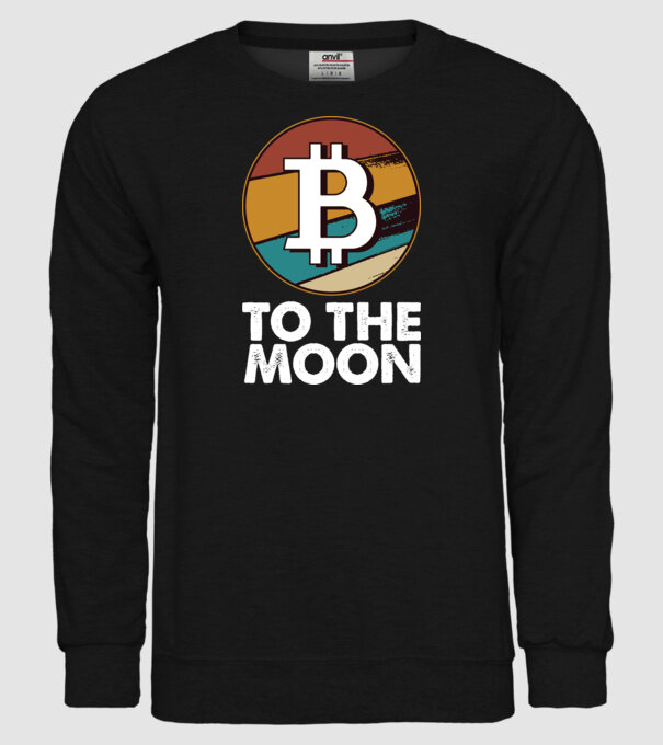 Bitcoin to the moon model negru pe tricou