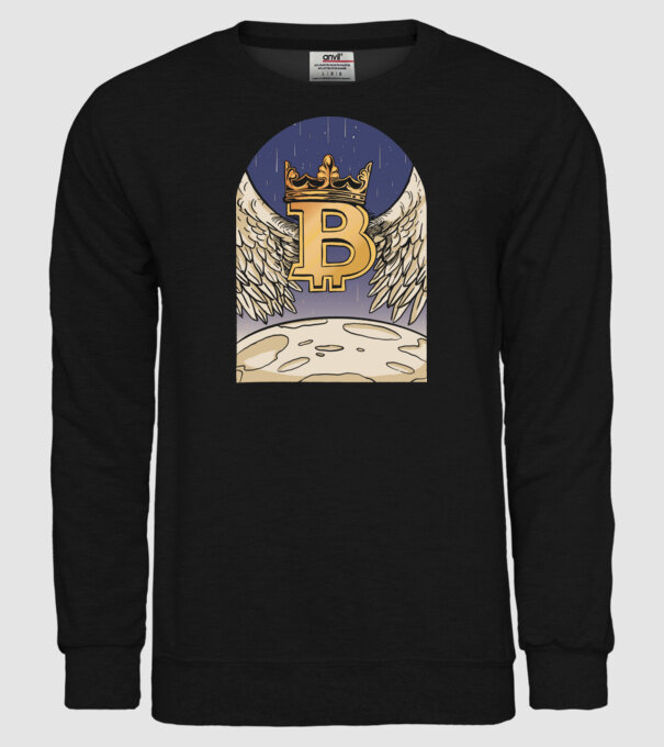 Bitcoin To The Moon Aselenizare model negru pe tricou