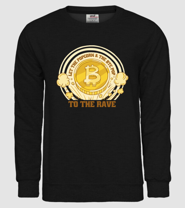 Bitcoin to the Rave model negru pe tricou