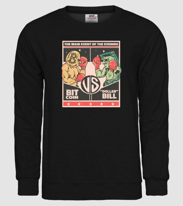 Bitcoin Vs Dolarul SUA model negru pe tricou