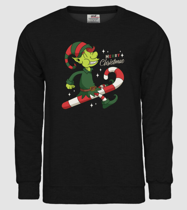 Crăciun Fericit Elf model negru pe tricou