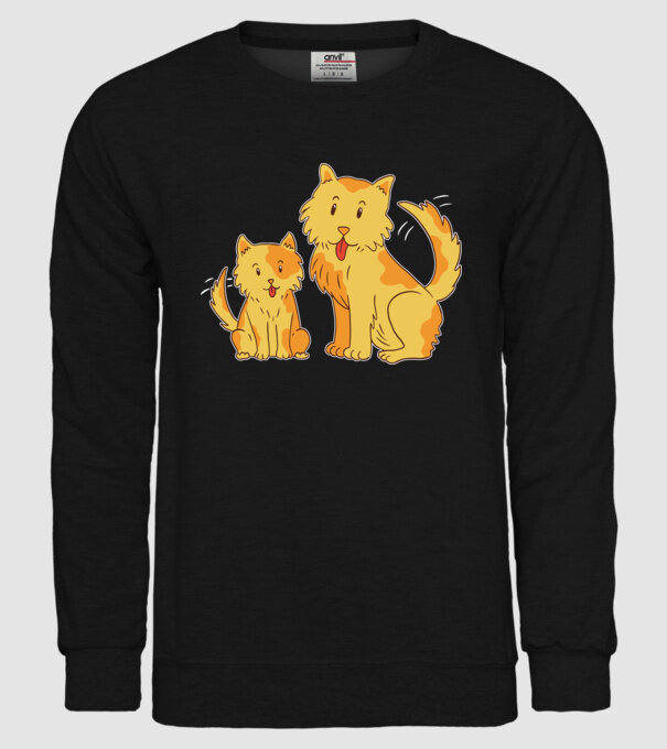 Câini fericiți model negru pe tricou