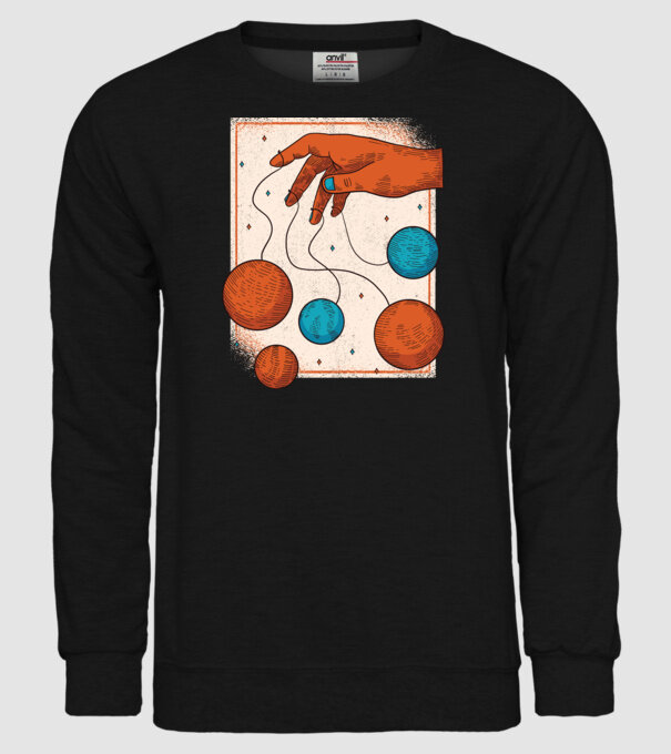 Planete model negru pe tricou