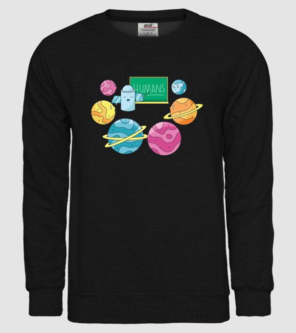 Învățarea planetelor model negru pe tricou