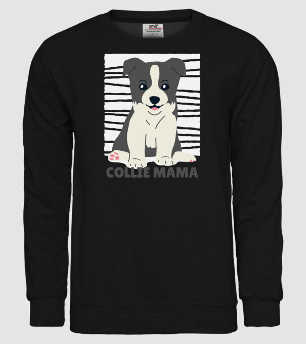 Border Collie Mamă model negru pe tricou