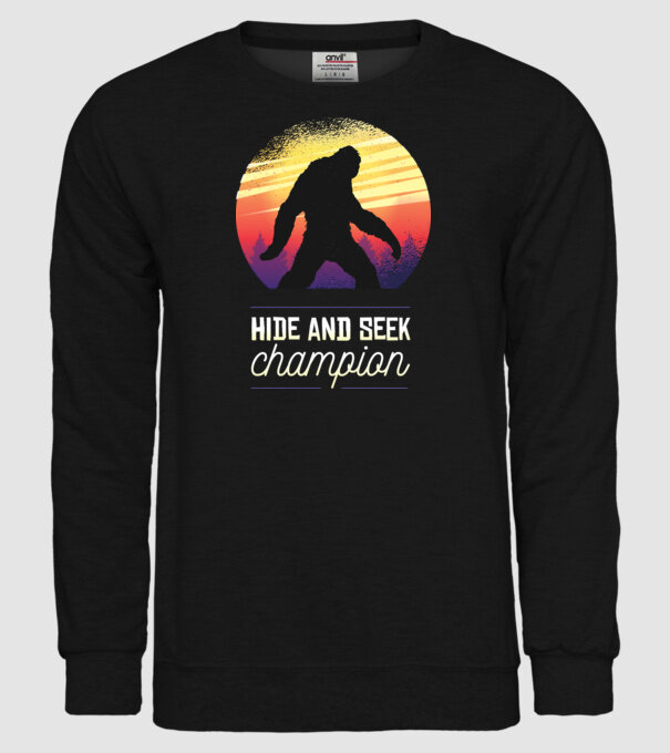 campion de-a v-ați ascunselea Yeti model negru pe tricou