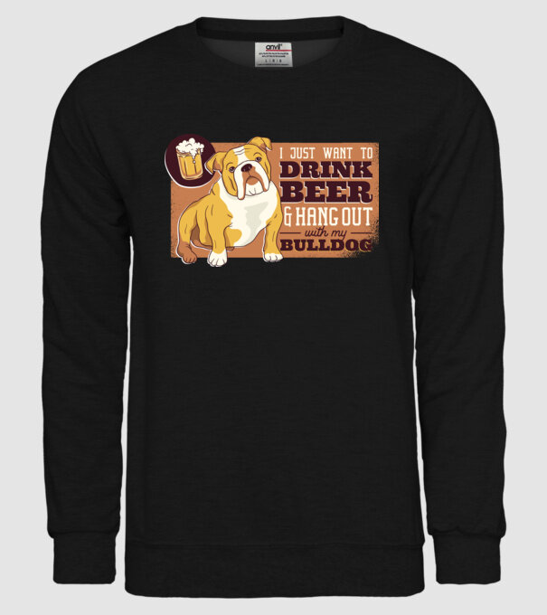 Bulldog și bere este tot ce am nevoie model negru pe tricou