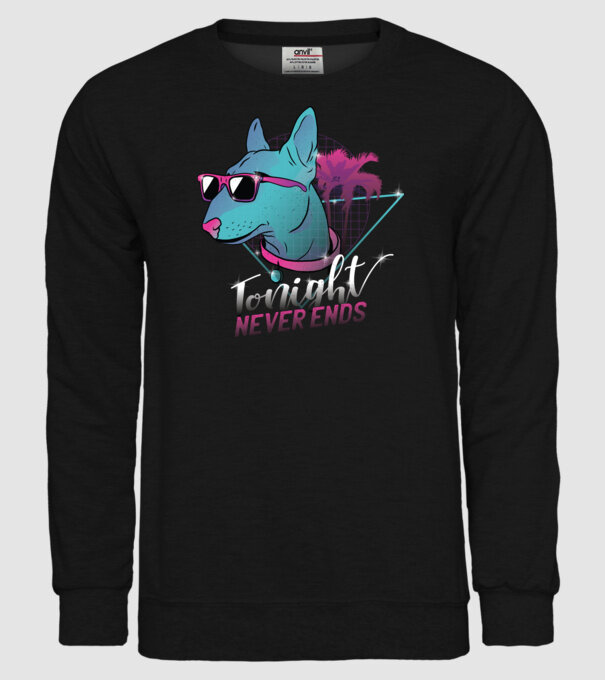 Bullterrier Neon Retro tricou amuzant model negru pe tricou
