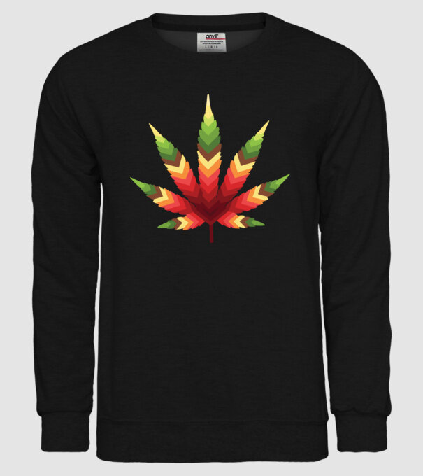 Frunză de canabis model negru pe tricou