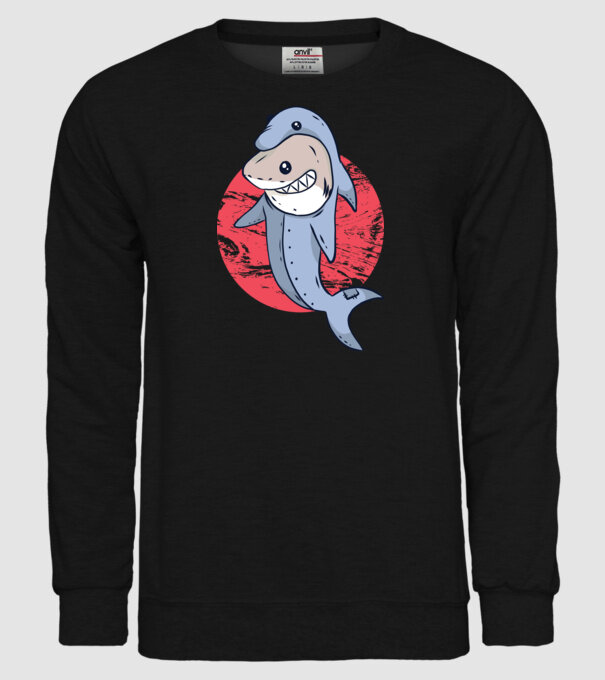 Rechin în costum de delfin model negru pe tricou