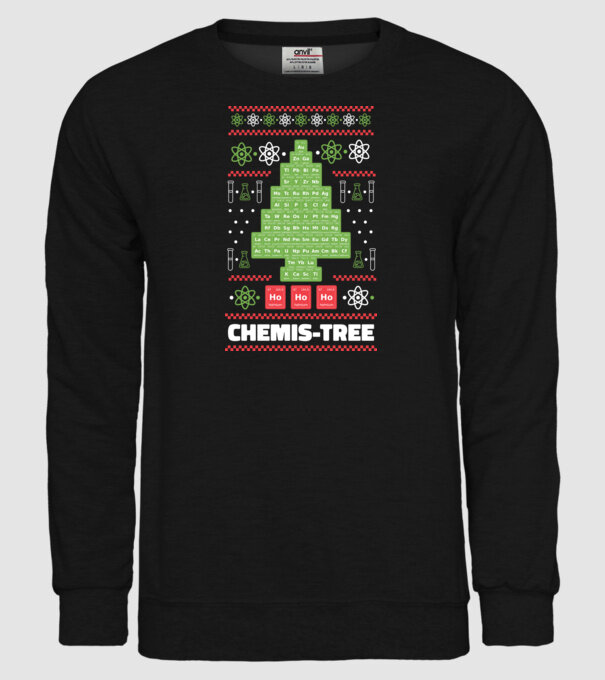 Chemis-tree pom de Crăciun model negru pe tricou