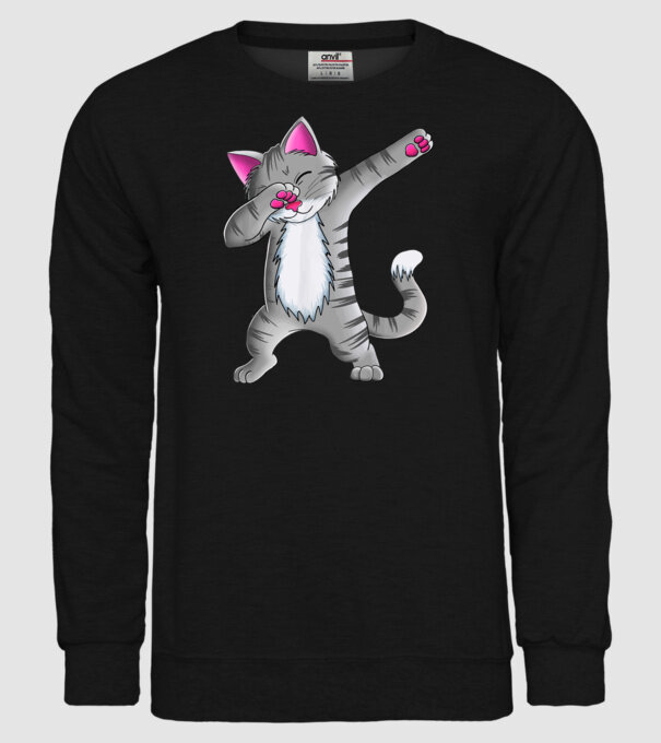 Pisică DAB model negru pe tricou