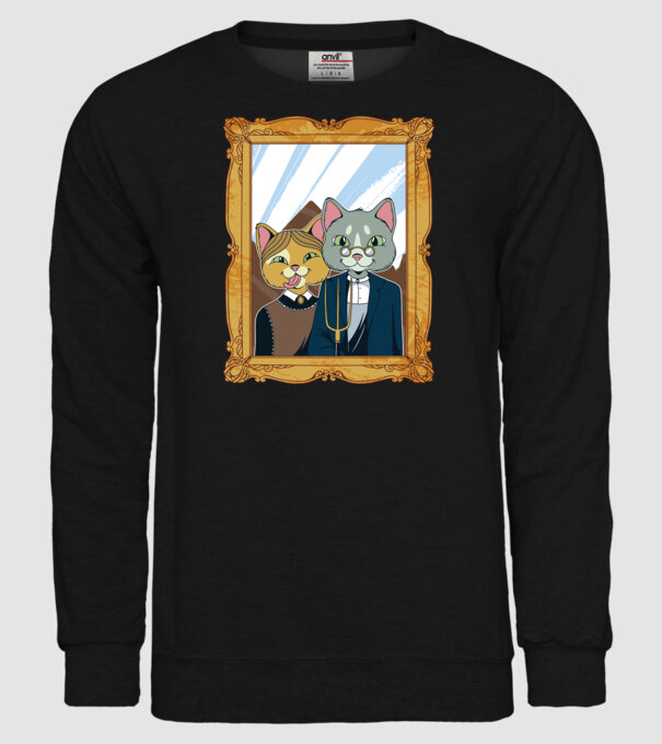 Portret Pisică model negru pe tricou