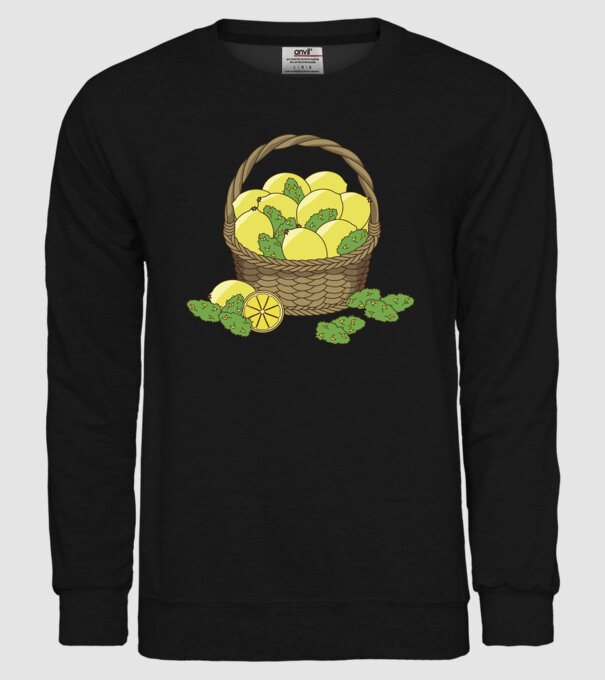 Coș de lămâi model negru pe tricou