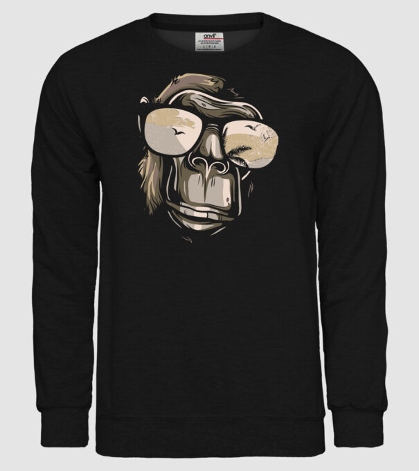 Cool Monkey model negru pe tricou