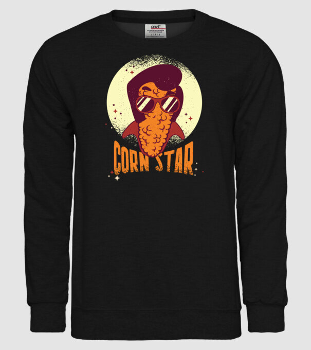 Corn Star - Porumb cu freză Elvis model negru pe tricou