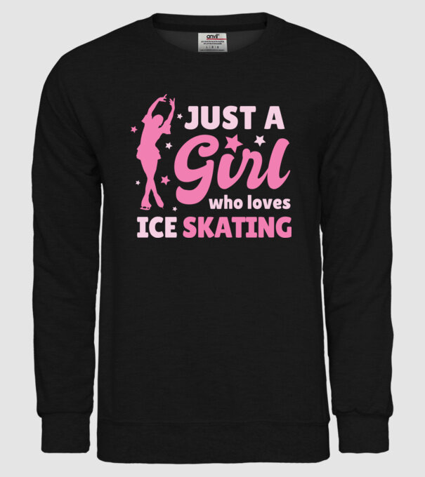 Doar o fată căreia îi place să patineze model negru pe tricou