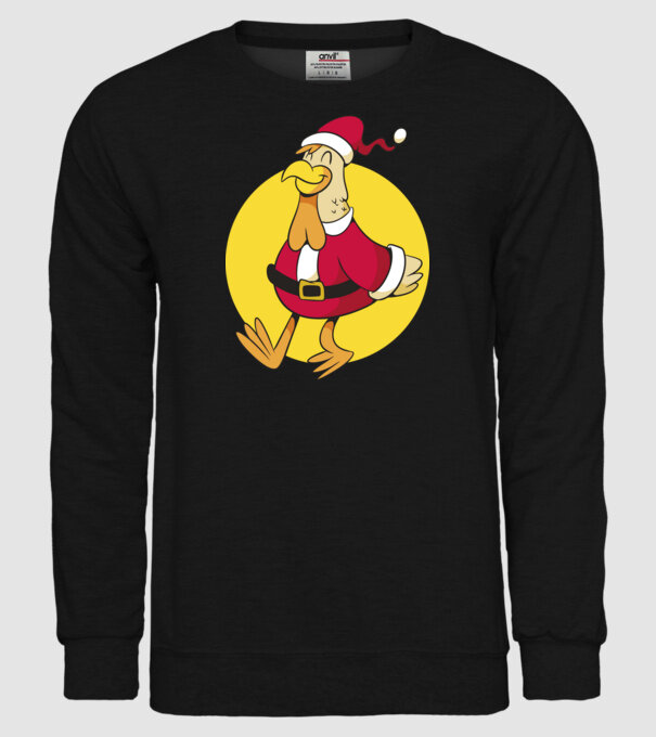 Moș Crăciun Pui model negru pe tricou