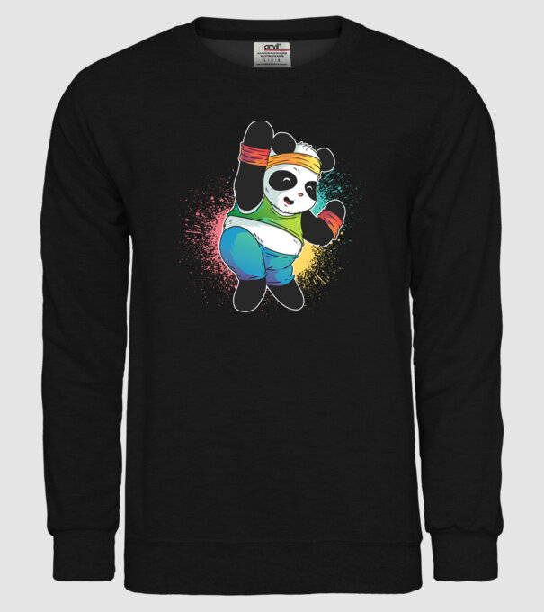 Panda drăguț Zumba model negru pe tricou