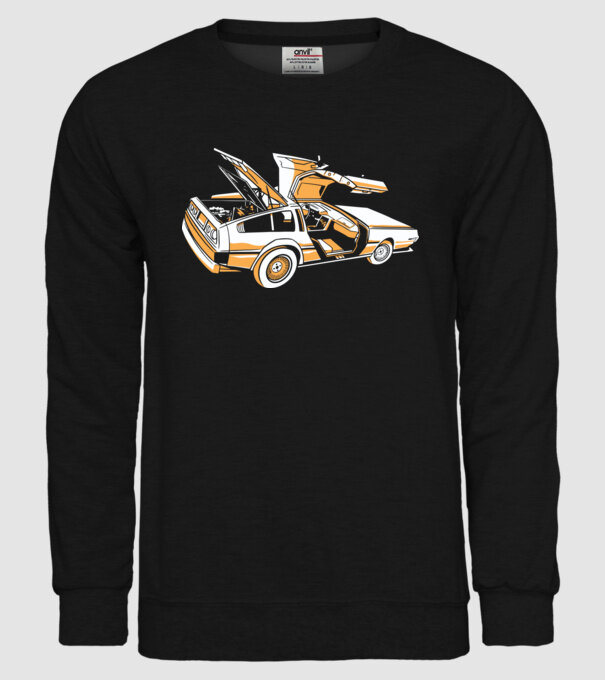 Delorian Înapoi în viitor model negru pe tricou