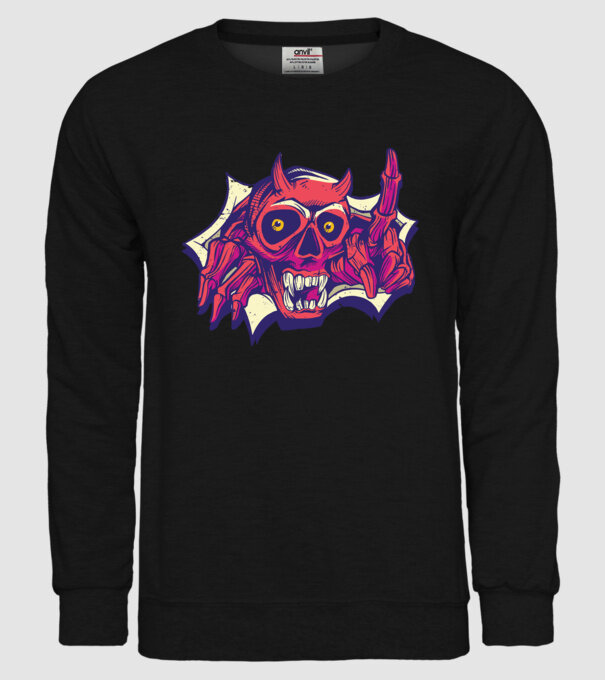 Craniu de Demon model negru pe tricou