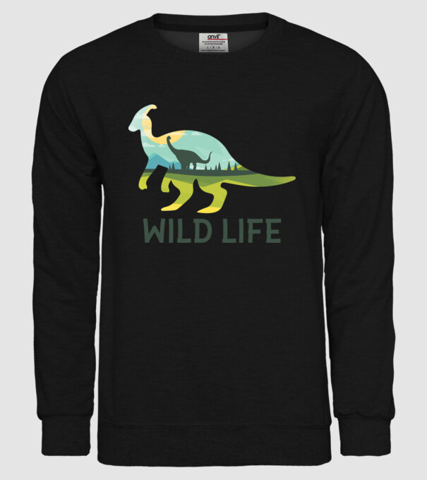 Dinosaur model negru pe tricou