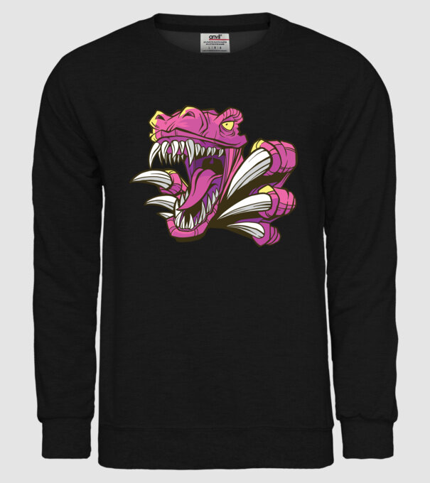 Gheare de dinozaur model negru pe tricou