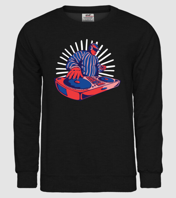 DJ disc jockey model negru pe tricou