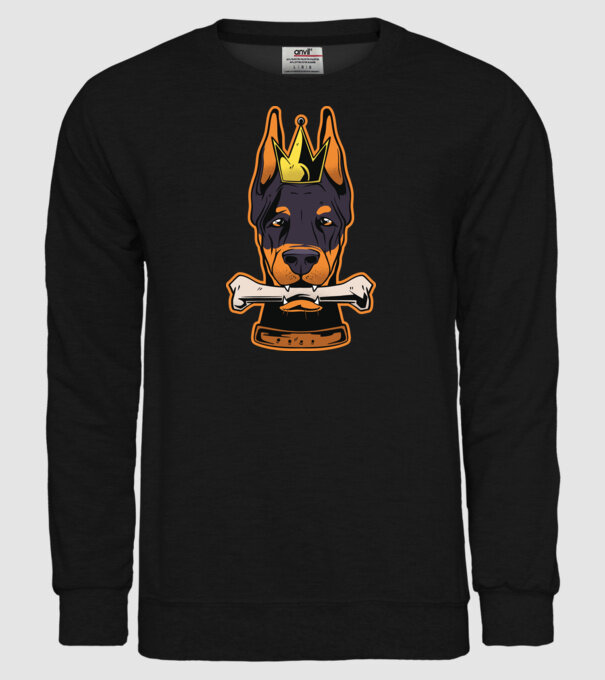 Rege Doberman model negru pe tricou