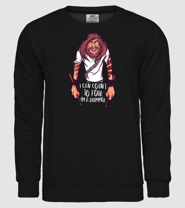 Baterist model negru pe tricou