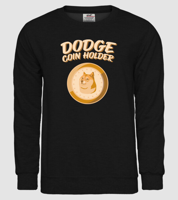 Doge Coin Holder model negru pe tricou