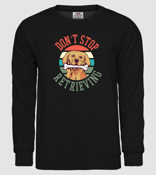 'Don''t Stop Retrieving Golden Retriever' model negru pe tricou