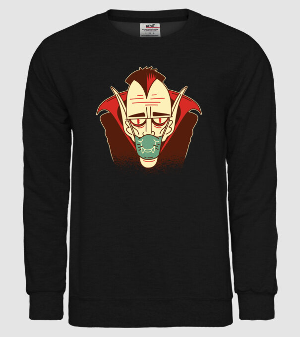 Dracula în mască model negru pe tricou