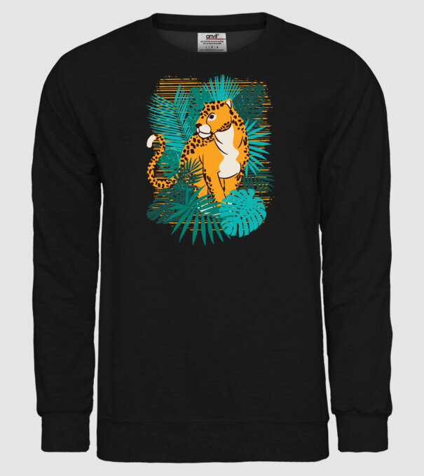 Jaguar junglă model negru pe tricou