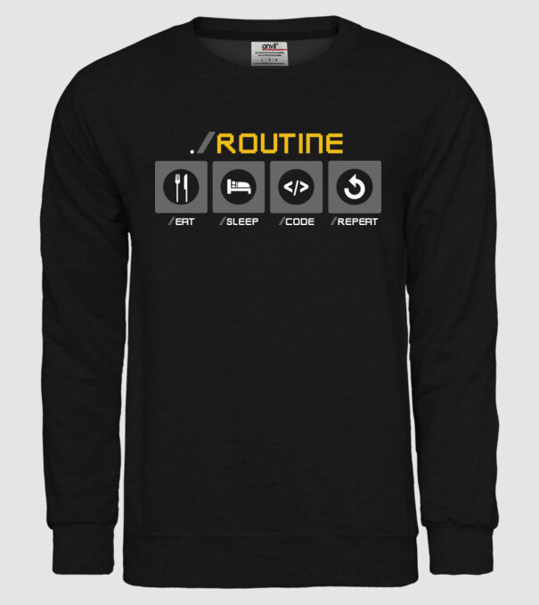 Eat sleep code repeat - rutină zilnică developer model negru pe tricou