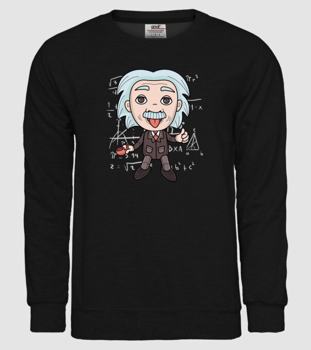 Caricatură Einstein model negru pe tricou