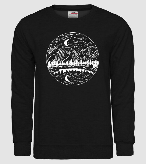 Peisaj de Noapte model negru pe tricou