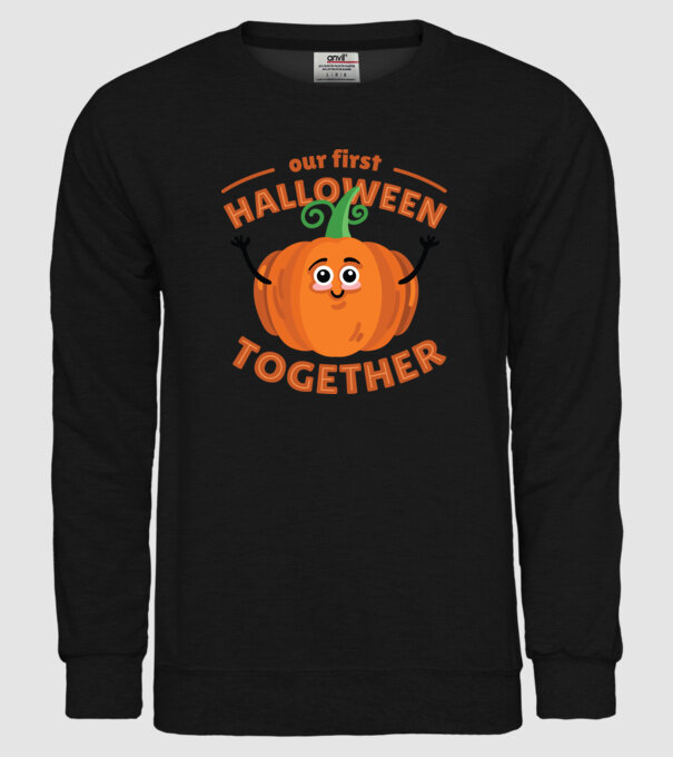 Primul nostru Halloween împreună model negru pe tricou