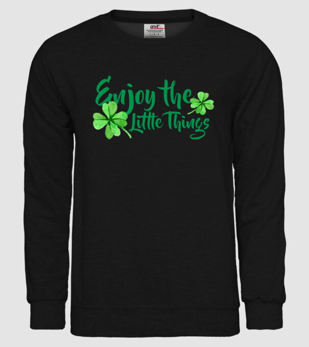 Enjoy the little things model negru pe tricou