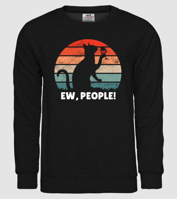 Ew, oameni - Pisică model negru pe tricou