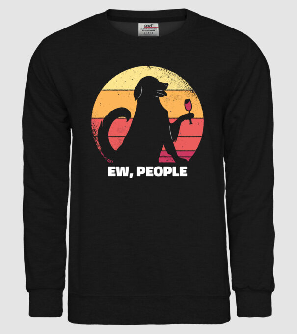 Ew, Oameni - Câine model negru pe tricou