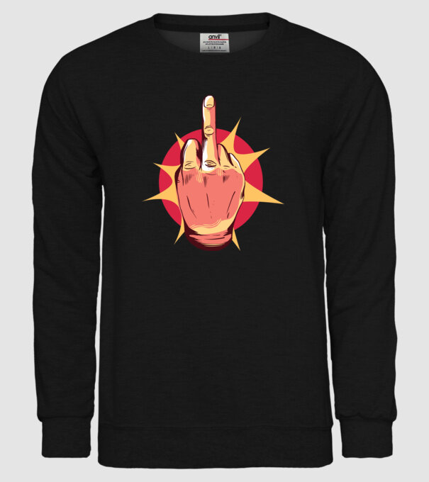 Tricou arată degetul model negru pe tricou