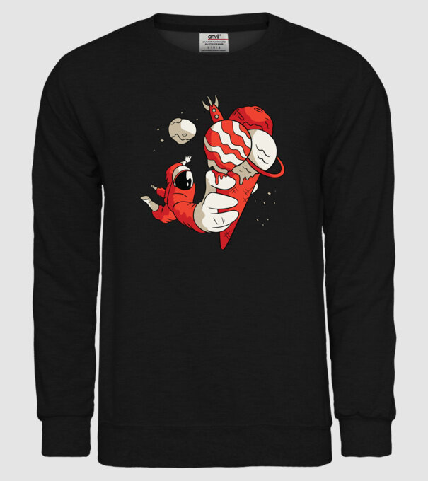 Astronaut cu Înghețată model negru pe tricou