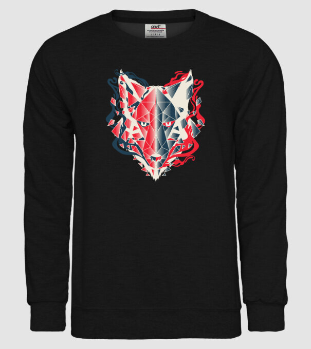 Wolf Head model negru pe tricou