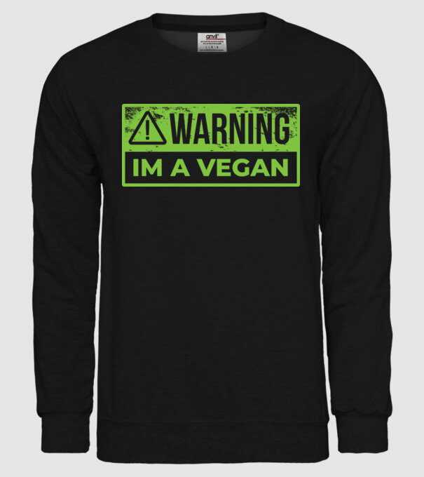 Atenție, sunt vegan model negru pe tricou
