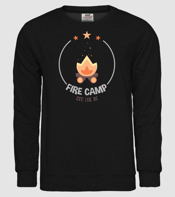 Fire Camp est. 15k BC model negru pe tricou