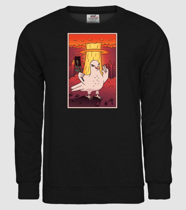 Selfie Porumbel Bombă nucleară model negru pe tricou