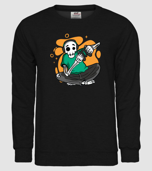 Schelet Gamer model negru pe tricou