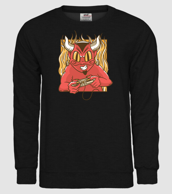 Gamer Diavol model negru pe tricou
