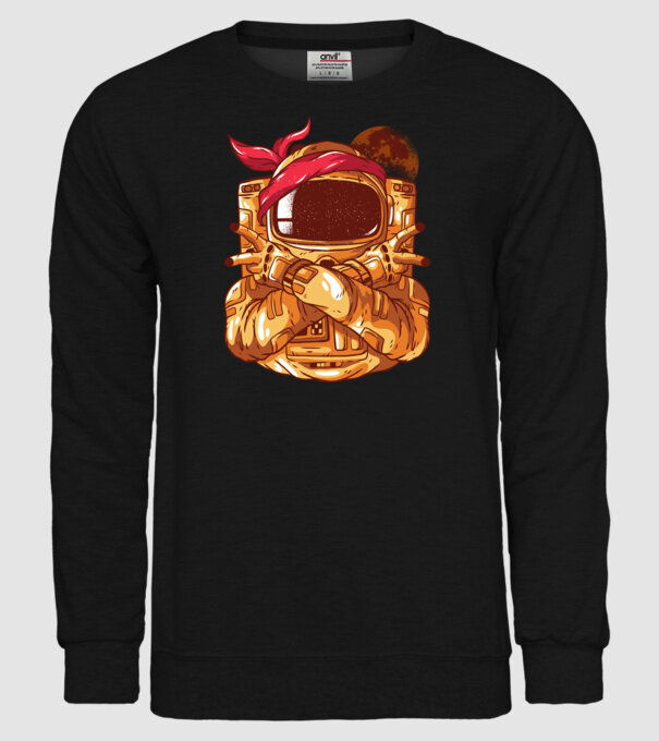 Gangsta Astronaut astronaut rapper model negru pe tricou